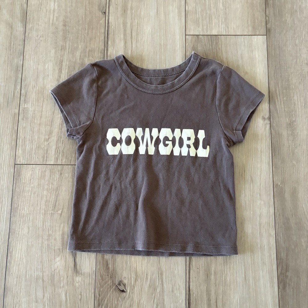John Galt Brown T Shirt Women OS Cowgirl Graphic Cottagecore Country Summer